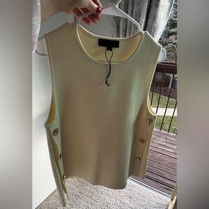 Zara Cream Sleeveless Top with Gold Buttons
